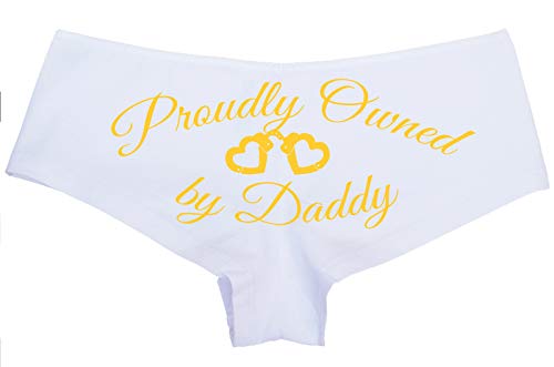 Knaughty Knickers BDSM DDLG Proudly Owned White Boyshort for Baby Girl Princess