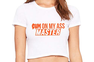 Knaughty Knickers Cum On My Ass Master Cum Play Cumslut White Crop Tank Top