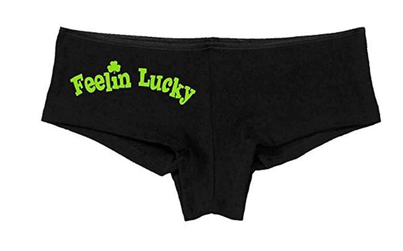 Kanughty Knickers Women's Feelin Lucky Hot Booty Funny Sexy Boyshort Black
