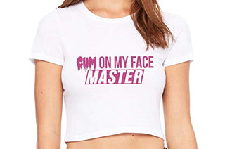 Knaughty Knickers Cum On My Face Master Cumslut Cumplay White Crop Tank Top