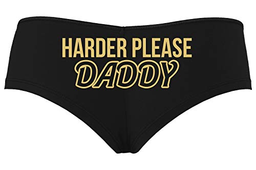 Knaughty Knickers Harder Please Daddy Give It To Me Rough Black Boyshort Panties