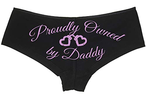 Knaughty Knickers BDSM DDLG Proudly Owned Black Boyshort For Baby Girl Princess