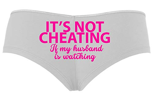 Knaughty Knickers Its Not Cheating If My Husband Watches Slutty White Boyshort