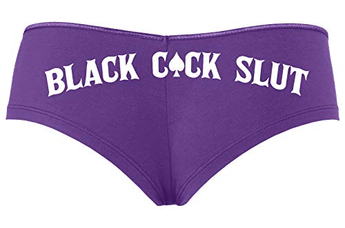 Knaughty Knickers Black Cock Slut QofS Queen of Spades Purple Panties Plus Size