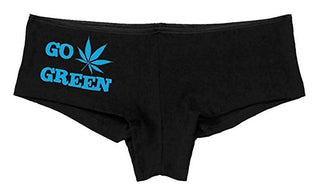 Kanughty Knickers Women's Go Green Fun Rave Booty Hot Sexy Boyshort