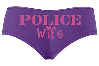 Knaughty Knickers Police Wife Sheriff LEO Thin Blue Line Cute Sexy Purple Boyshort