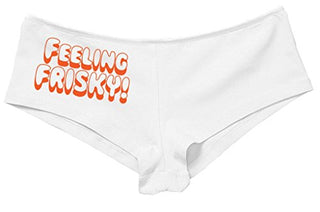 Kanughty Knickers Women's Feeling Frisky Booty Funny Sexy Boyshort White