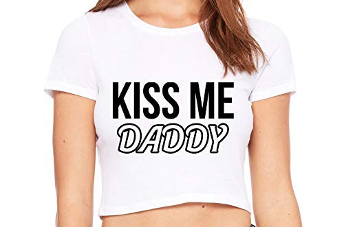 Knaughty Knickers Kiss Me Daddy Snuggle BabyGirl Master White Crop Tank Top