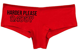 Knaughty Knickers Harder Please Daddy Give It To Me Rough Slutty Red Panties