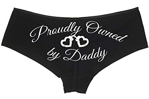 Knaughty Knickers BDSM DDLG Proudly Owned Black Boyshort For Baby Girl Princess