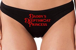 Knaughty Knickers Daddys Deepthroat Princess Sexy DDLG Black Thong Underwear