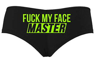 Knaughty Knickers Fuck My Face Master Oral Deepthroat Black Boyshort Panties