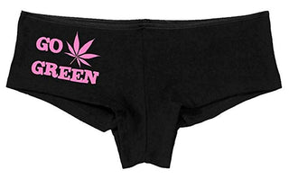 Kanughty Knickers Women's Go Green Fun Rave Booty Hot Sexy Boyshort