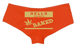 Knaughty Knickers Women's Hello My Name is Baked Weed Hot Sexy Boyshort