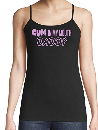 Knaughty Knickers Cum In My Mouth Daddy Oral Blow Job Black Camisole Tank Top