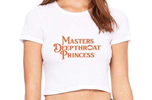 Knaughty Knickers Masters Deepthroat Princess Oral Sex White Crop Tank Top