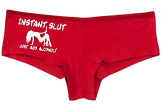 Knaughty Knickers Women's Instant Slut Just Add Alcohol Hot Sexy Boyshort