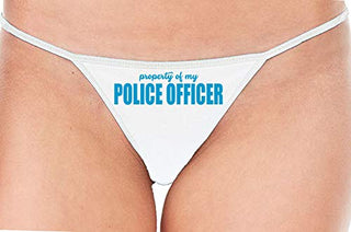 Knaughty Knickers Property of My Police Officer LEO Wife White String Thong