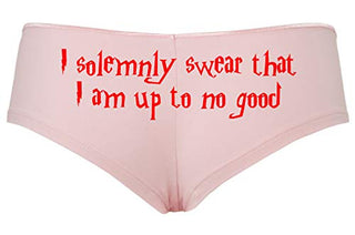 Knaughty Knickers I Solemnly Swear That I Am up to No Good Pink Boyshort Panties