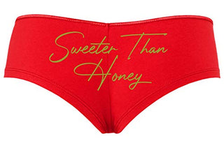 Knaughty Knickers Sweeter Than Honey Cute Oral Flirty Slutty Red Boyshort