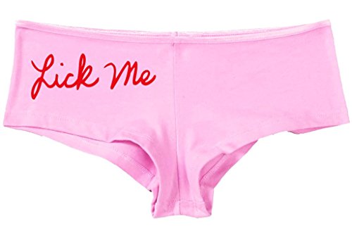 Kanughty Knickers Women's Lick Me Cute Fun Booty Shorty Hot Sexy Boyshort Soft Pink