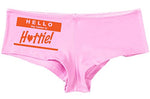 Kanughty Knickers Women's Hello My Name is Hottie Fun Booty Hot Sexy Boyshort Soft Pink