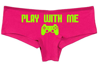 Knaughty Knickers Play with Me Video Game Sexy Flirt Gamer Girl Pink Boyshort