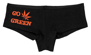 Kanughty Knickers Women's Go Green Fun Rave Booty Hot Sexy Boyshort