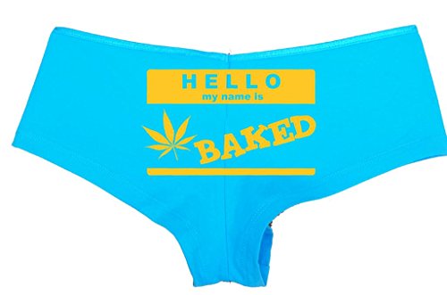 Knaughty Knickers Women's Hello My Name Is Baked Weed Hot Sexy Boyshort