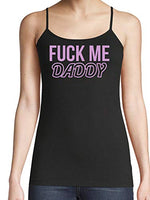Knaughty Knickers Fuck Me Hard Daddy Pound Me Master Black Camisole Tank Top