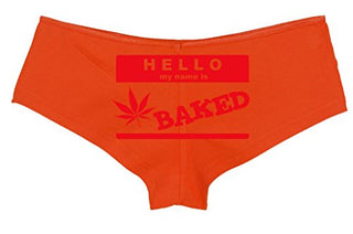 Knaughty Knickers Women's Hello My Name is Baked Weed Hot Sexy Boyshort