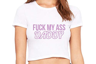 Knaughty Knickers Fuck My Ass Daddy Anal Sex Submissive White Crop Tank Top