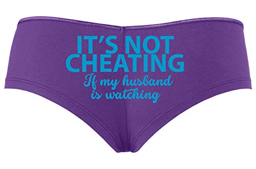 Knaughty Knickers Its Not Cheating If My Husband Watches Slutty Purple Boyshort