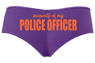 Knaughty Knickers Property of My Police Officer LEO Wife Slutty Purple Boyshort