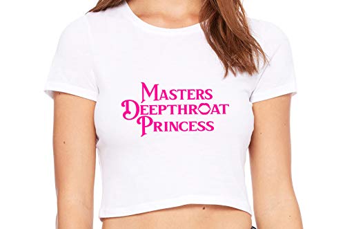 Knaughty Knickers Masters Deepthroat Princess Oral Sex White Crop Tank Top