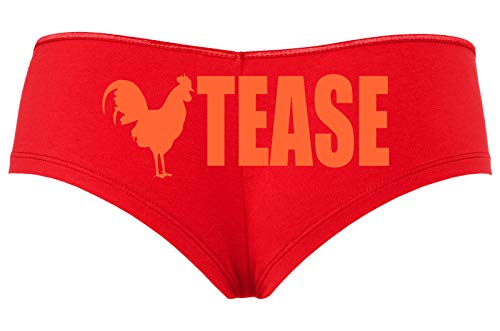 Knaughty Knickers Cock Rooster Tease Hotwife Slut Red Sexy Boyshort Underwear