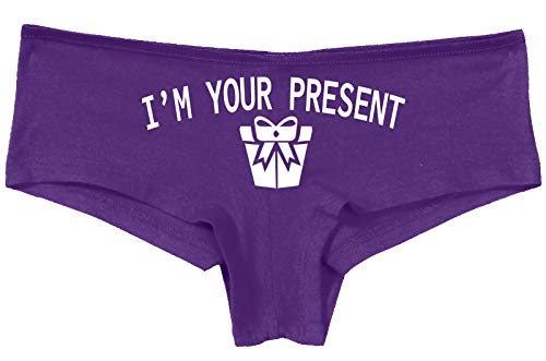 Knaughty Knickers I AM YOUR PRESENT IM I WILL BE GIFT Slutty Purple Panties