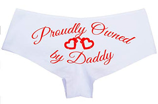 Knaughty Knickers BDSM DDLG Proudly Owned White Boyshort for Baby Girl Princess