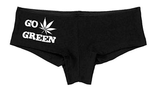 Kanughty Knickers Women's Go Green Fun Rave Booty Hot Sexy Boyshort