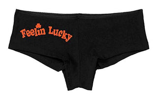 Kanughty Knickers Women's Feelin Lucky Hot Booty Funny Sexy Boyshort Black