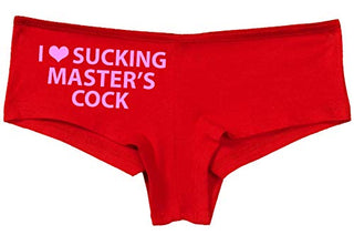 Knaughty Knickers I Love Sucking Masters Cock Blowjob Slut Slutty Red Panties