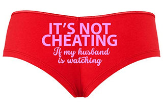 Knaughty Knickers Its Not Cheating If My Husband Watches Slutty Red Boyshort