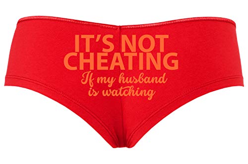 Knaughty Knickers Its Not Cheating If My Husband Watches Slutty Red Boyshort