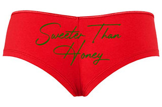 Knaughty Knickers Sweeter Than Honey Cute Oral Flirty Slutty Red Boyshort