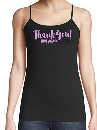 Knaughty Knickers Thank You Cum Again Hot Flirty Cumslut Black Camisole Tank Top