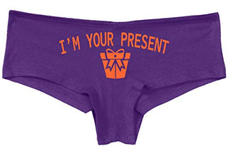 Knaughty Knickers I AM YOUR PRESENT IM I WILL BE GIFT Slutty Purple Panties