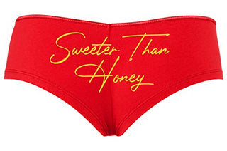 Knaughty Knickers Sweeter Than Honey Cute Oral Flirty Slutty Red Boyshort