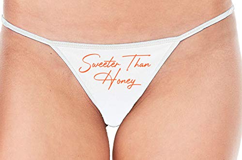 Knaughty Knickers Sweeter Than Honey Cute Oral Flirty White String Thong Panty