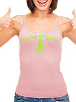 Knaughty Knickers I Like Boys With Big Bongs Pot Weed Pink Camisole Tank Top
