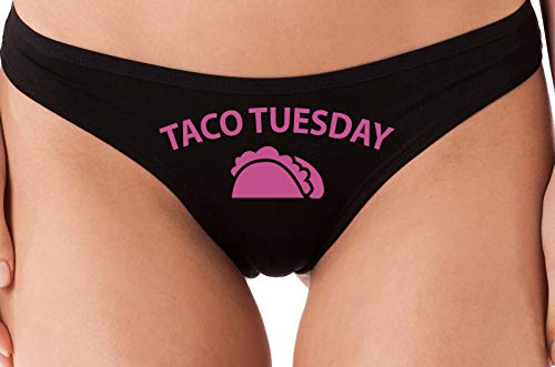 Knaughty Knickers Eat My Taco Tuesday Lick Me Oral Sex Black Thong Underwear